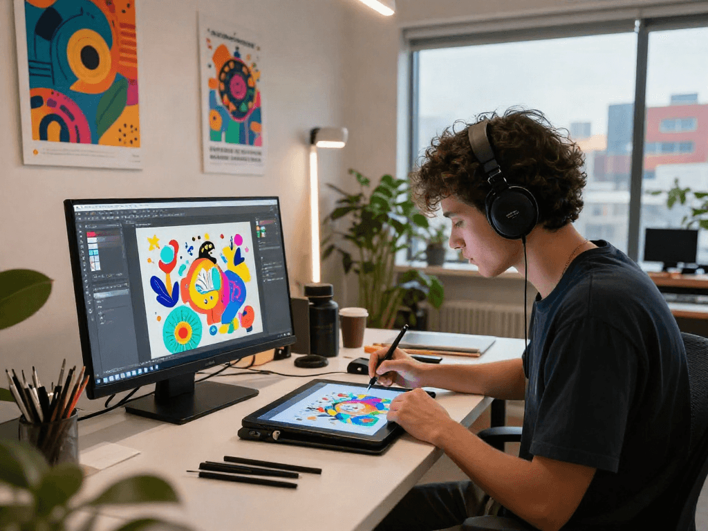 ai porn generator transforming creativity into stunning digital art in an inspiring studio