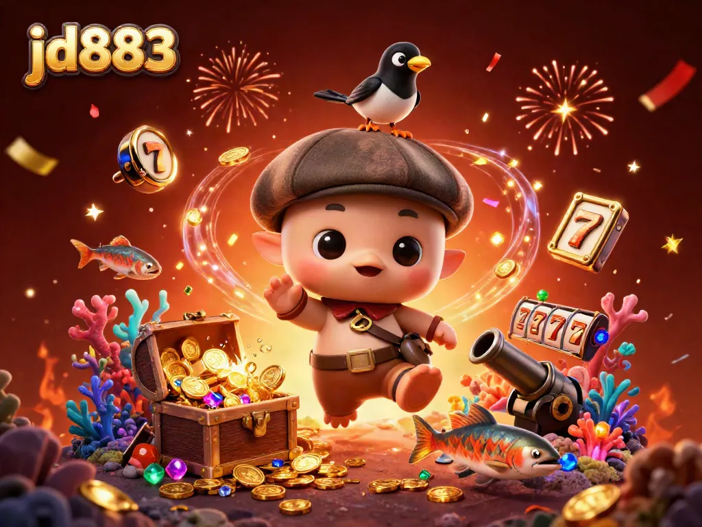 Engage with exciting jackpots and treasures at jd883 featuring an adorable Loch Ness monster.