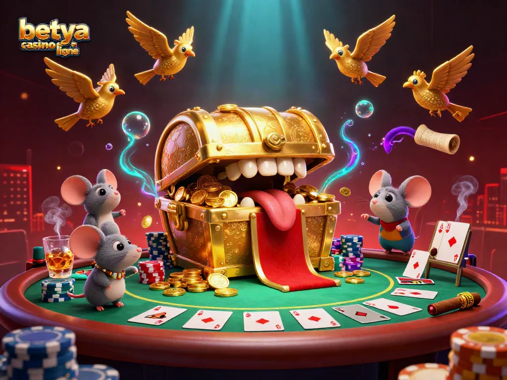 Experience winning at betya casino en ligne with dynamic gaming elements in a vibrant illustration.