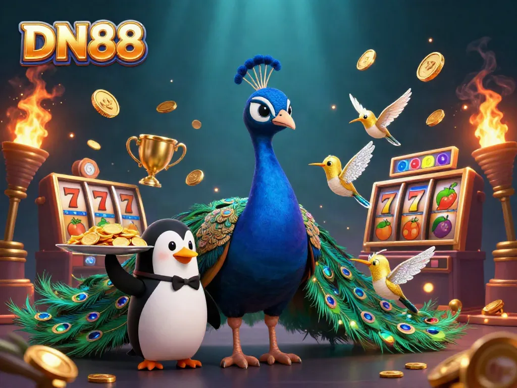 Experience the thrill of winning at DN88 with vibrant 3D characters and rich casino elements.