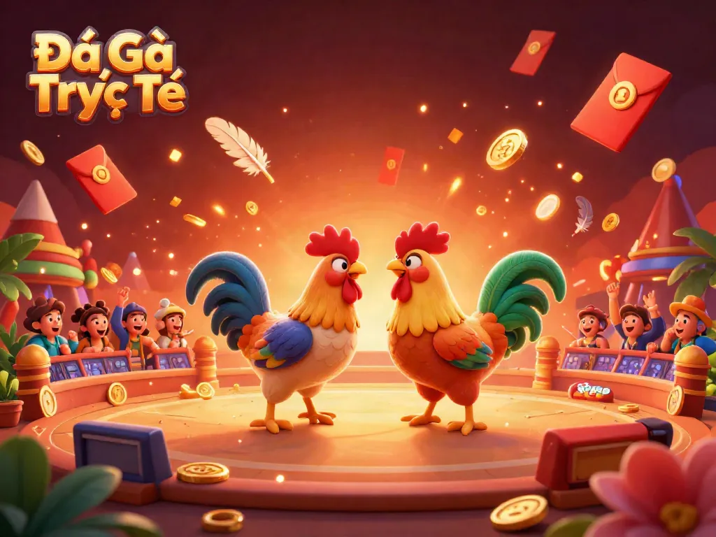 Engage in Đá Gà Trực Tiếp fights with thrilling live-action reactions and vibrant atmosphere.