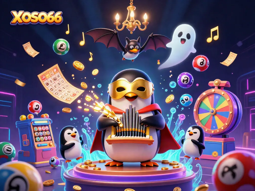Experience the thrill of XOSO66 with vibrant lottery-themed visuals and dynamic elements.
