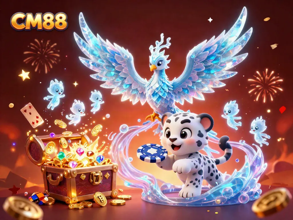Experience thrilling wins with CM88, featured in a vibrant casino scene full of excitement and fun.