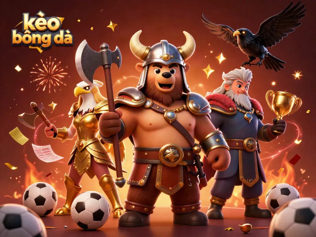 Engaging kèo bóng đá sports betting visual showcasing vibrant characters in a dynamic illustration.