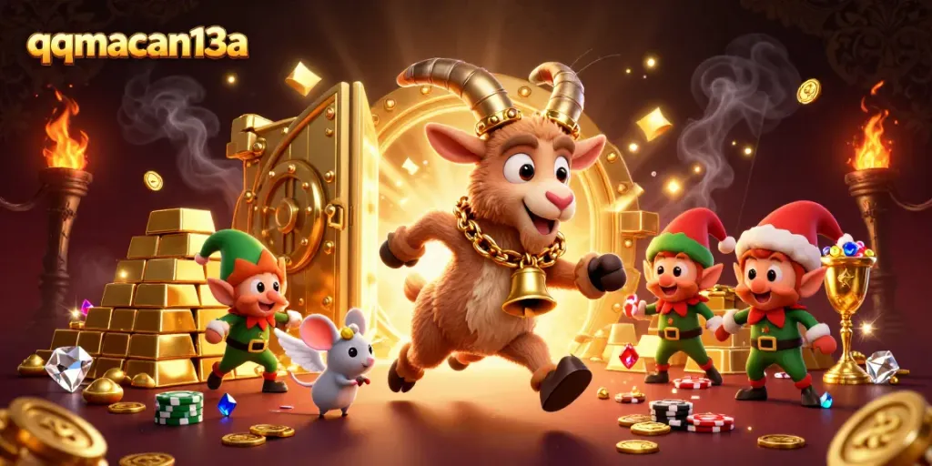 Experience thrilling gaming action with qqmacan13a in this vibrant 3D casino scene filled with excitement.