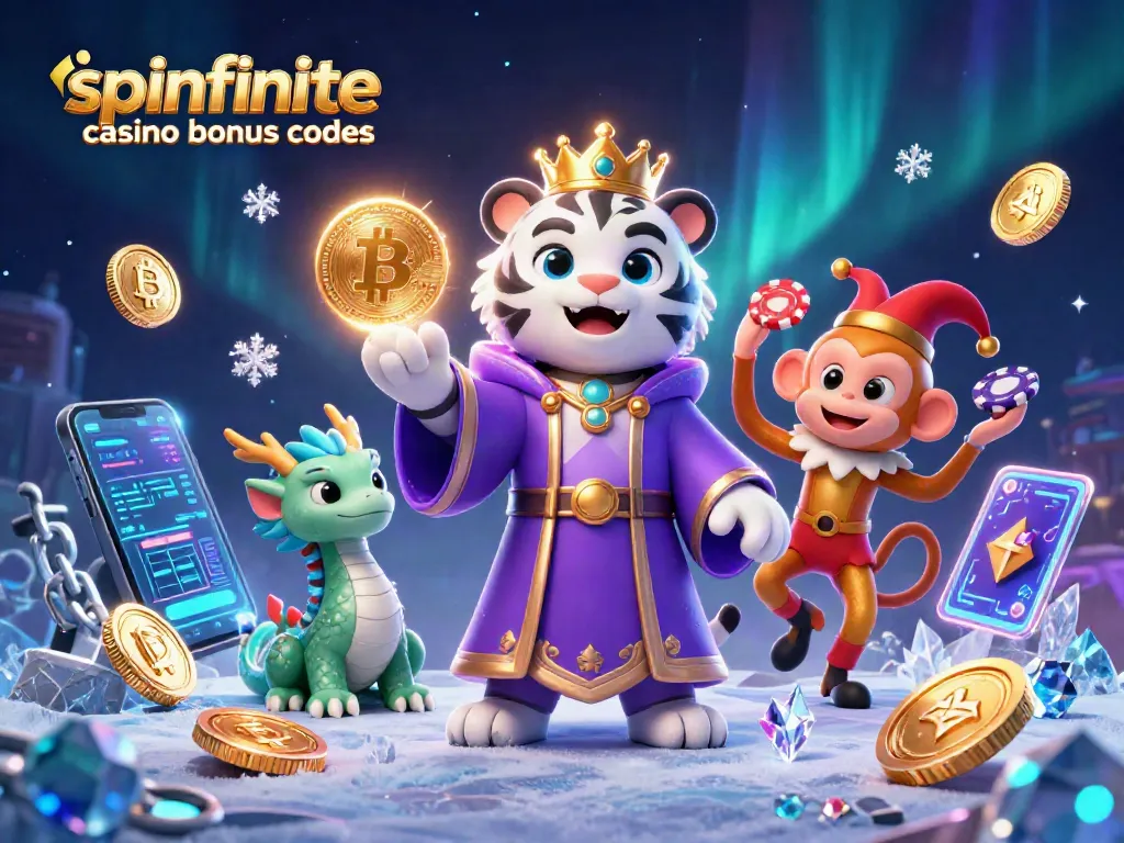 Experience spinfinite casino bonus codes with vibrant 3D characters and gaming elements in action.