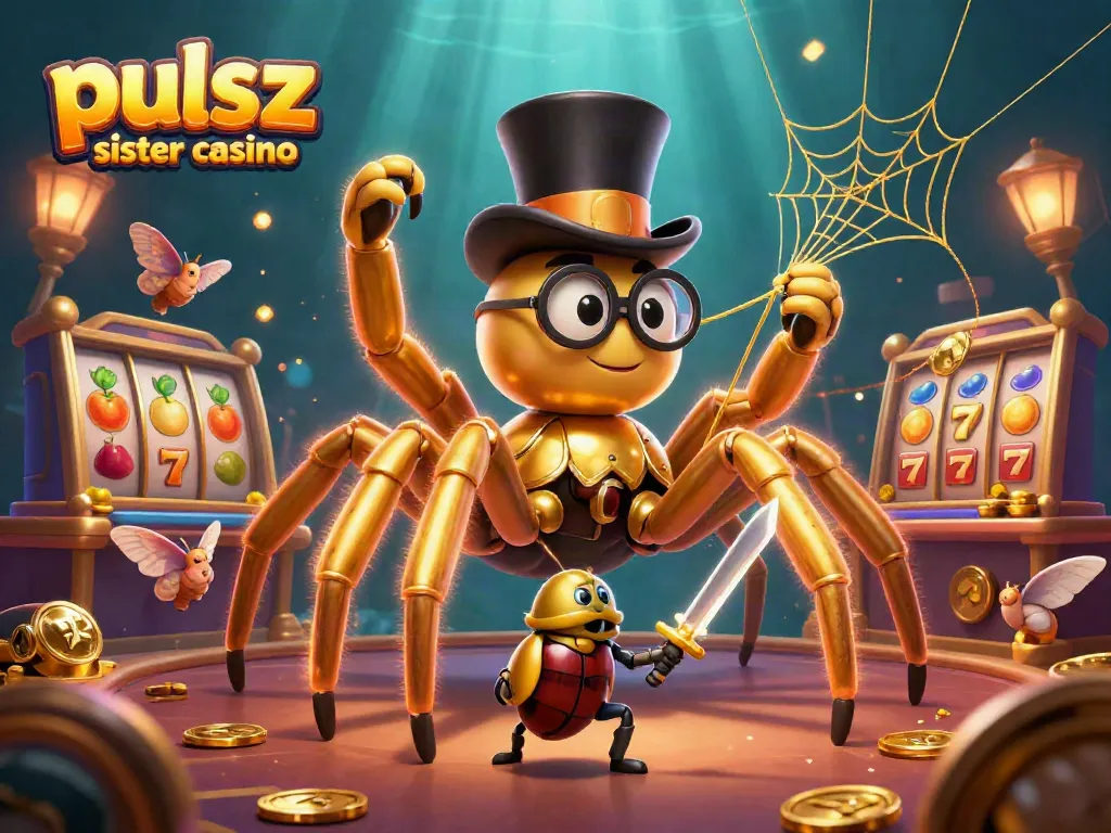 Engage with pulsz sister casino through thrilling slots with a golden tarantula and brave beetle knight.