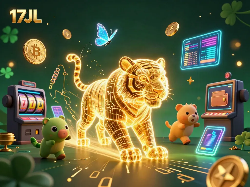 Experience thrilling gameplay with 17JL in this captivating neon tiger casino scene full of energy.