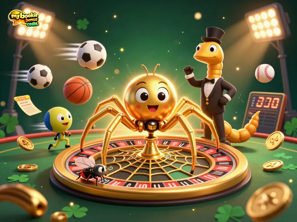 Engage with mybookie bonus codes by placing bets in this vibrant casino-themed scene filled with excitement.