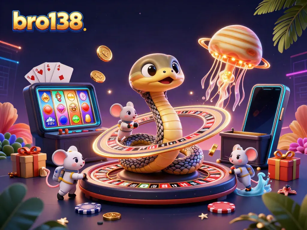 Experience thrilling gameplay at bro138 with colorful slots, jackpot excitement, and interactive cosmic characters.