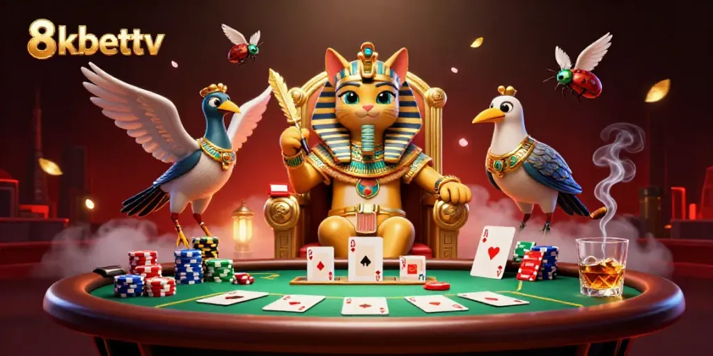 Experience the excitement of 8kbettv with a vibrant 3D casino illustration showcasing rich details and dynamic elements.