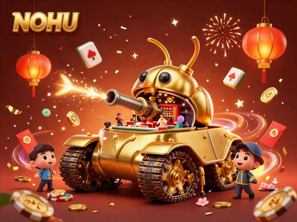 Experience the excitement at NOHU's captivating miniature casino in this vibrant 3D illustration.