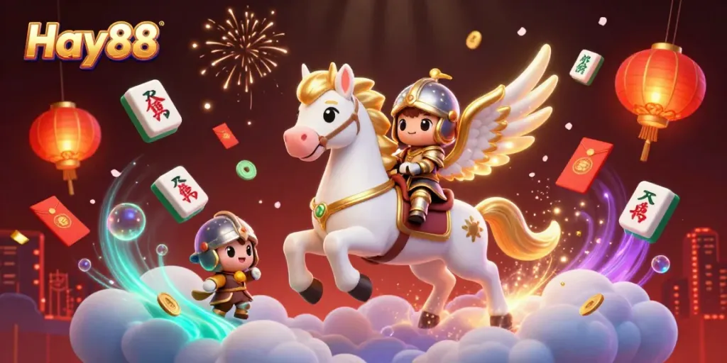 Experience thrilling gameplay at Hay88 with celestial knights and vibrant casino elements