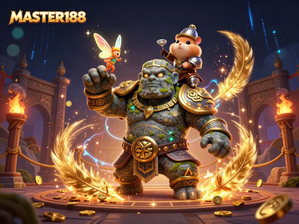 Engage in thrilling gaming with MASTER188, showcasing vibrant characters in an enchanting casino scene.