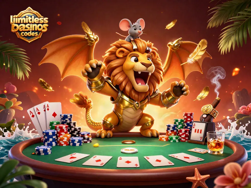Engage with limitless casino bonus codes amidst vibrant poker action and fantastical elements.