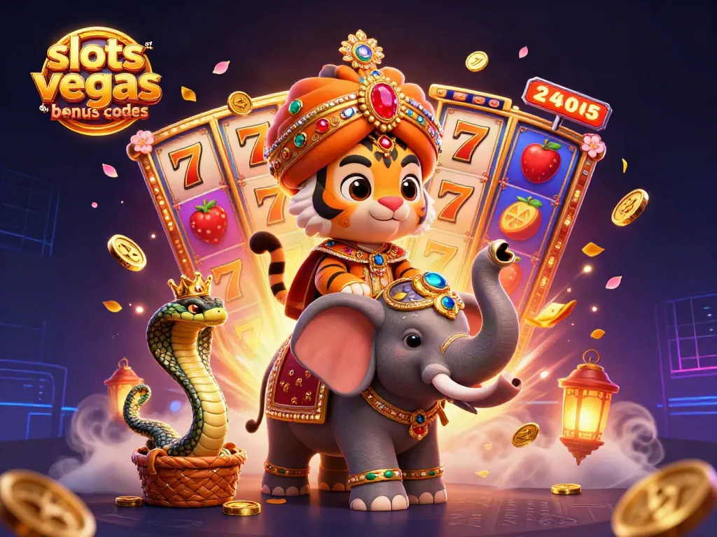 Spin the reels with vibrant slots of vegas bonus codes amidst gold coins and luck symbols.