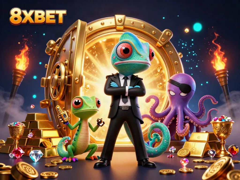 Experience the excitement of winning at 8XBET with dynamic casino elements and engaging characters.
